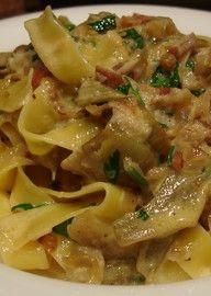 Tagliatelle cu anghinare si bacon 1 Tagliatelle cu anghinare si bacon 1